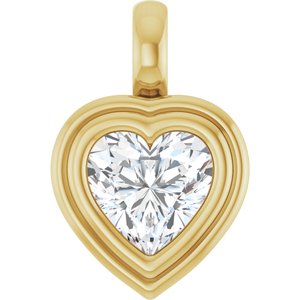 18K Yellow Gold 7x7 mm Heart Charm/Pendant Mounting