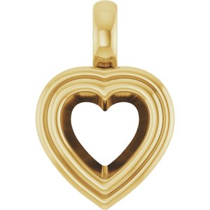 10K Yellow Gold 7x7 mm Heart Charm/Pendant Mounting – image 2