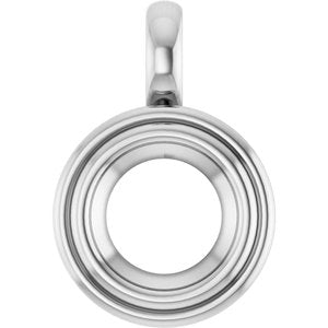 18K White Gold 8 mm Round Charm/Pendant Mounting – image 2