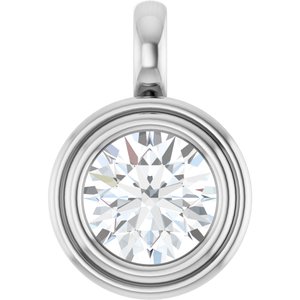 18K White Gold 8 mm Round Charm/Pendant Mounting