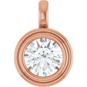 10K Rose Gold 8 mm Round Charm/Pendant Mounting