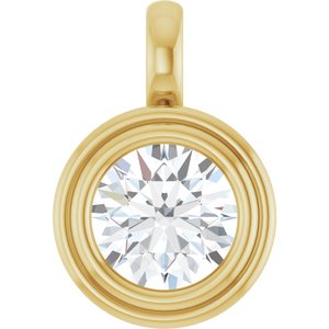 10K Yellow Gold 8 mm Round Charm/Pendant Mounting