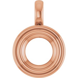 14K Rose Gold 8 mm Round Charm/Pendant Mounting – image 2