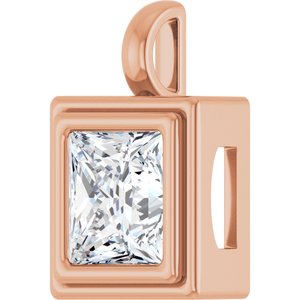 14K Rose Gold 8x8 mm Square Charm/Pendant Mounting – image 3