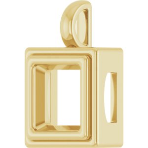18K Yellow Gold 8x8 mm Square Charm/Pendant Mounting – image 4