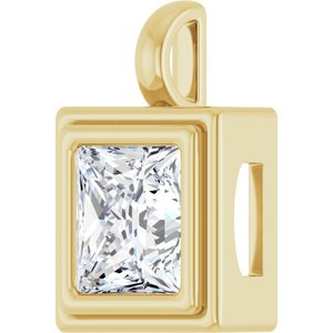 10K Yellow Gold 8x8 mm Square Charm/Pendant Mounting – image 3