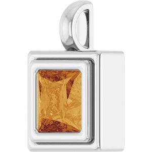Sterling Silver Natural Citrine Charm/Pendant