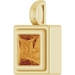 14K Yellow Gold Natural Citrine Charm/Pendant