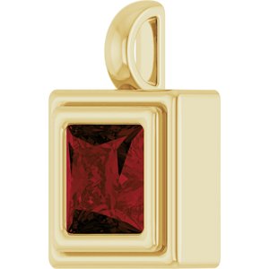 14K Yellow Gold Natural Mozambique Garnet Charm/Pendant – image 2