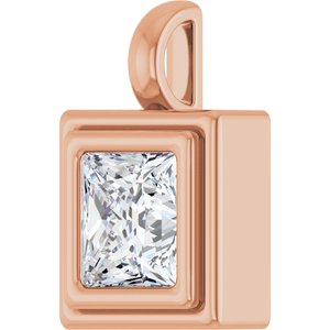 14K Rose Gold 6.5x6.5 mm Square Charm/Pendant Mounting – image 3