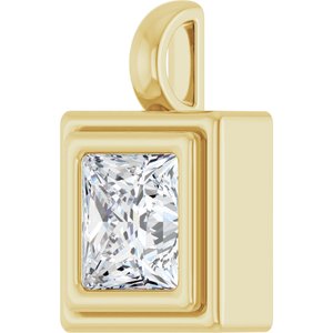 10K Yellow Gold 6.5x6.5 mm Square Charm/Pendant Mounting – image 3