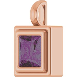 14K Rose Gold Lab-Grown Alexandrite Charm/Pendant – image 2