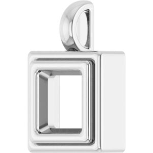 10K X1 White Gold 6.5x6.5 mm Square Charm/Pendant Mounting – image 4