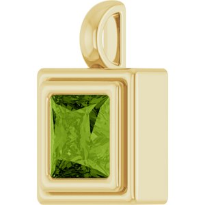 14K Yellow Gold Natural Peridot Charm/Pendant