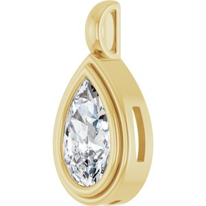 10K Yellow Gold 11.5x7 mm Pear Charm/Pendant Mounting – image 3