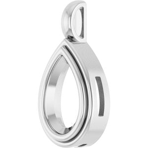 Platinum 11.5x7 mm Pear Charm/Pendant Mounting – image 4