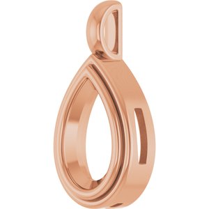 18K Rose Gold 11.5x7 mm Pear Charm/Pendant Mounting – image 4