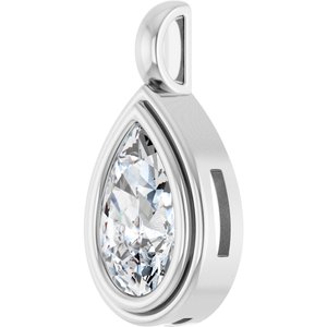 Platinum 11.5x7 mm Pear Charm/Pendant Mounting – image 3