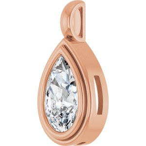 18K Rose Gold 11.5x7 mm Pear Charm/Pendant Mounting – image 3