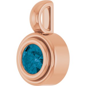 14K Rose Gold Natural London Blue Topaz Charm/Pendant – image 2
