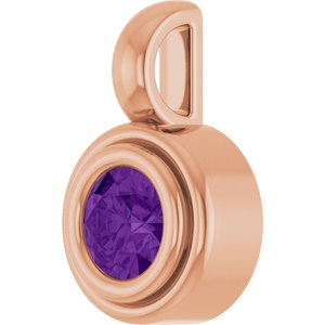 14K Rose Gold Natural Amethyst Charm/Pendant – image 2