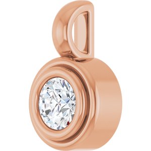 18K Rose Gold 4.1 mm Round Charm/Pendant Mounting – image 3