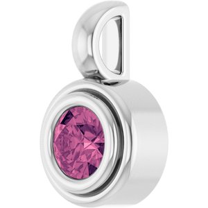 Platinum Natural Pink Tourmaline Charm/Pendant – image 2