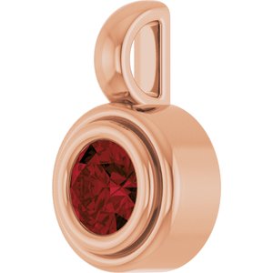 14K Rose Gold Natural Mozambique Garnet Charm/Pendant – image 2