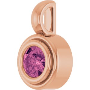 14K Rose Gold Natural Pink Tourmaline Charm/Pendant – image 2