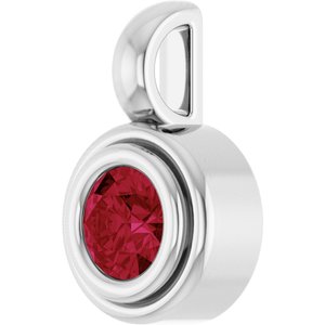Platinum Lab-Grown Ruby Charm/Pendant – image 2