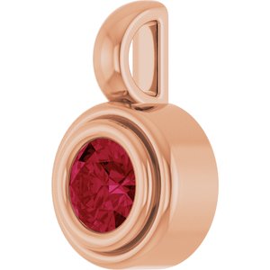 14K Rose Gold Lab-Grown Ruby Charm/Pendant – image 2