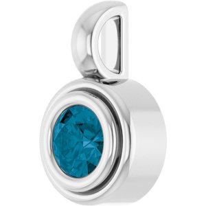 Sterling Silver Natural London Blue Topaz Charm/Pendant – image 2