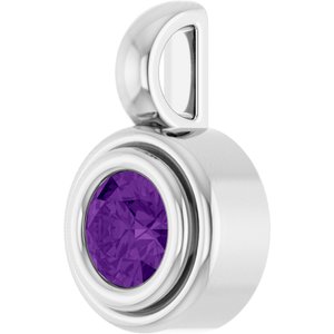 Platinum Natural Amethyst Charm/Pendant – image 2