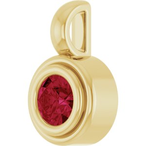 14K Yellow Gold Lab-Grown Ruby Charm/Pendant – image 2
