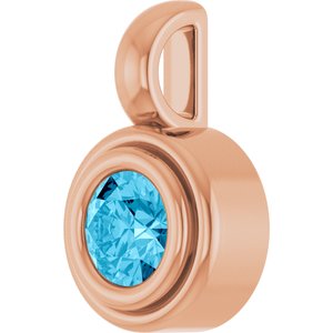 14K Rose Gold Natural Aquamarine Charm/Pendant – image 2