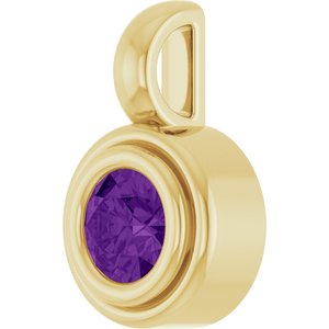 14K Yellow Gold Natural Amethyst Charm/Pendant – image 2