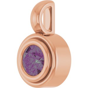 14K Rose Gold Lab-Grown Alexandrite Charm/Pendant – image 2