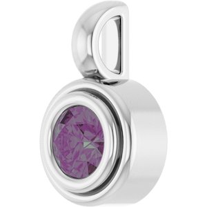 14K White Gold Lab-Grown Alexandrite Charm/Pendant – image 2