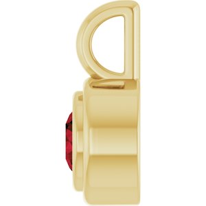 14K Yellow Gold Natural Mozambique Garnet Charm/Pendant – image 3