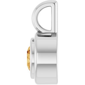 Platinum Natural Citrine Charm/Pendant – image 3