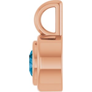 14K Rose Gold Natural London Blue Topaz Charm/Pendant – image 3