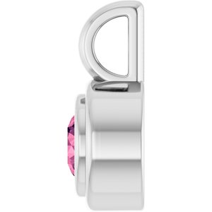 Platinum Natural Pink Tourmaline Charm/Pendant – image 3