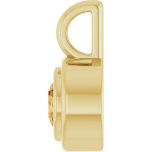 14K Yellow Gold Natural Citrine Charm/Pendant – image 3