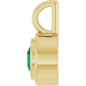 14K Yellow Gold Natural Emerald Charm/Pendant – image 3