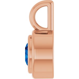 14K Rose Gold Lab-Grown Blue Sapphire Charm/Pendant – image 3