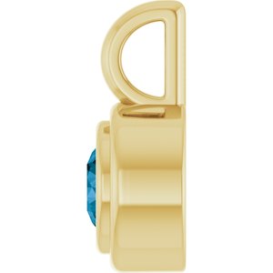 14K Yellow Gold Natural London Blue Topaz Charm/Pendant – image 3