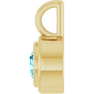14K Yellow Gold Natural Aquamarine Charm/Pendant – image 3