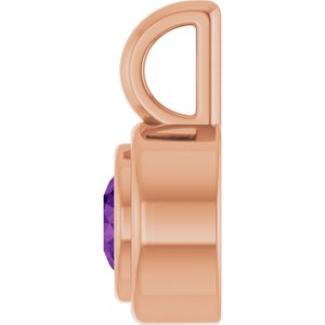 14K Rose Gold Natural Amethyst Charm/Pendant – image 3