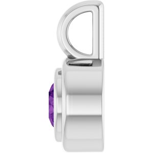 14K White Gold Natural Amethyst Charm/Pendant – image 3