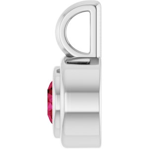 14K White Gold Lab-Grown Ruby Charm/Pendant – image 3